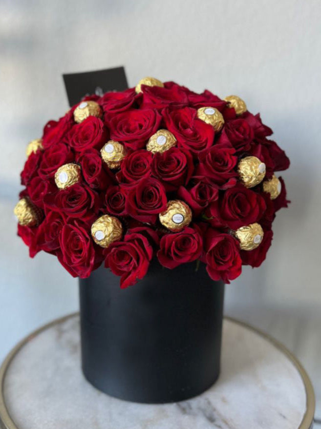 Roses with Ferrero Chocolates