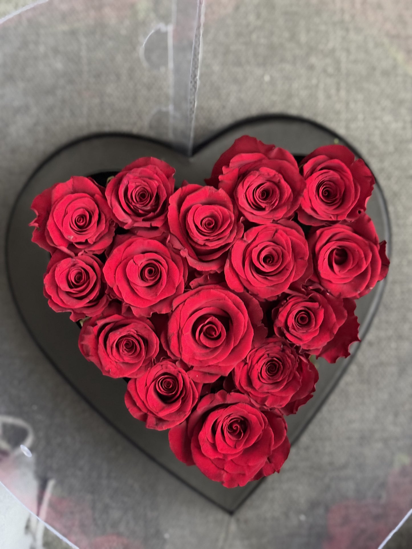 Gift Box with red roses heart